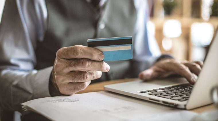 Checking credit card.