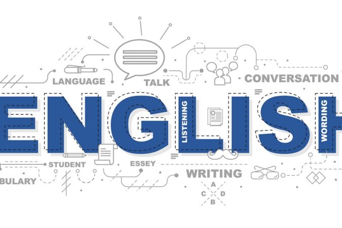 Design Concept Of Word ENGLISH Website Banner.